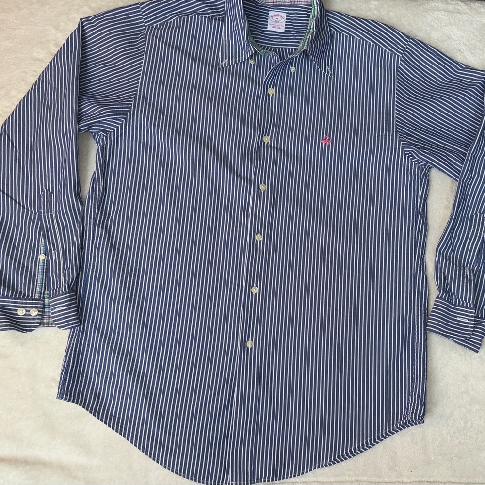 Brooks Brothers Blue and White Pinstripe Shirt